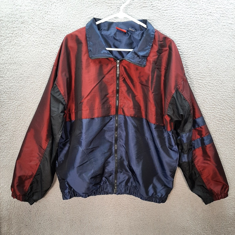 Vintage River Trader Track Jacket Womens‎ Medium Multicolor Colorblock Satin 90s